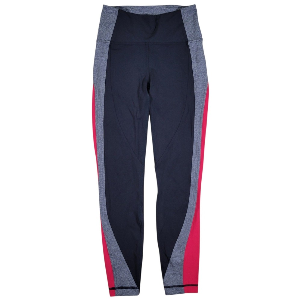 Lululemon Get Going Train Tight 28" Womens 4 Black Red Colorblock Yoga Leggings
